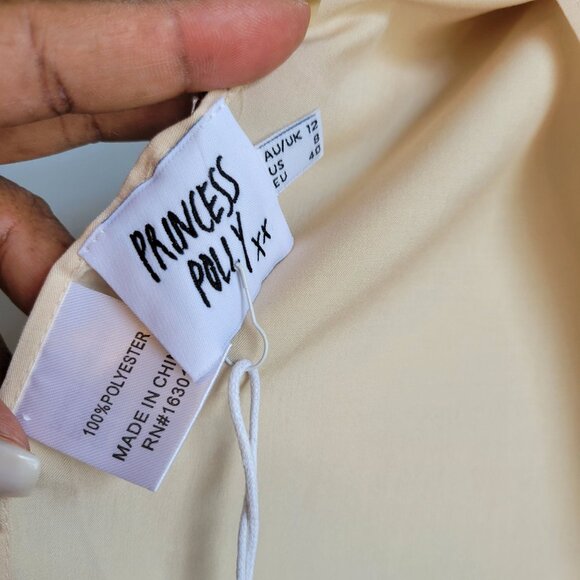 Polly Princess Life of the Party Beige Scarf Top Size 8 New with Tags - Picture 6 of 7
